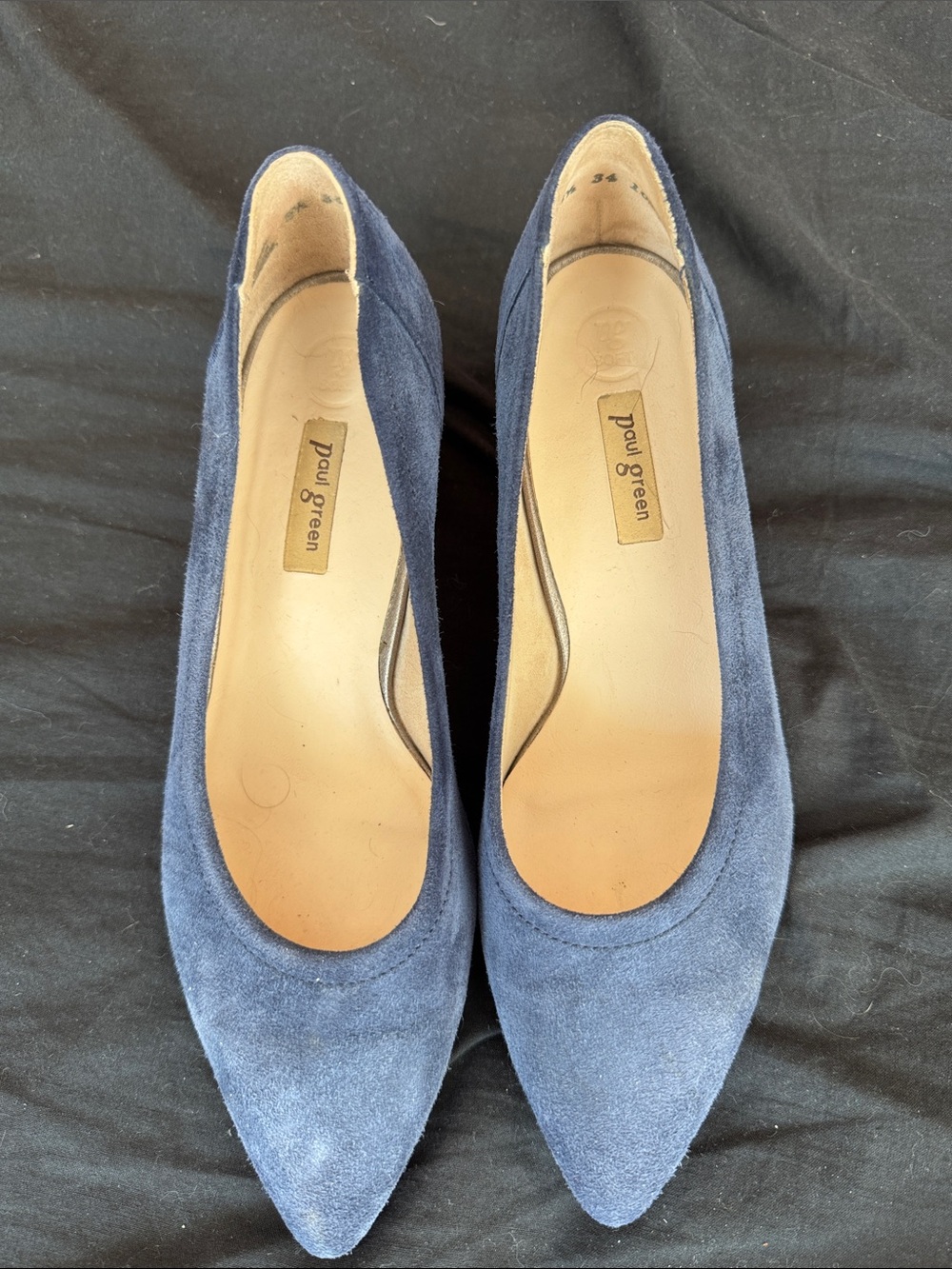 Paul Green Navy Suede Pointed Pump Heels